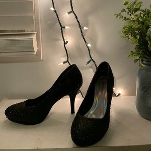 Sparkly black heels